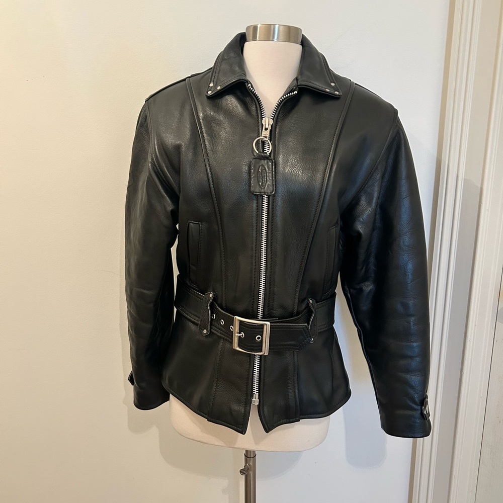Vanson Black Leather Motorcycle Jacket Preowned